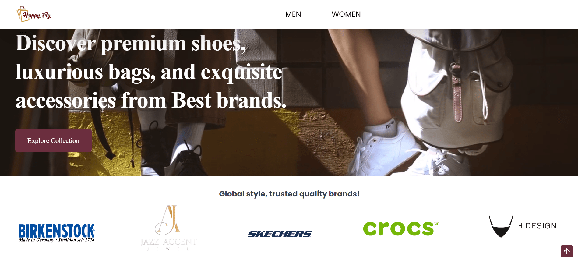 Landing Page for showcasing a footwear brand